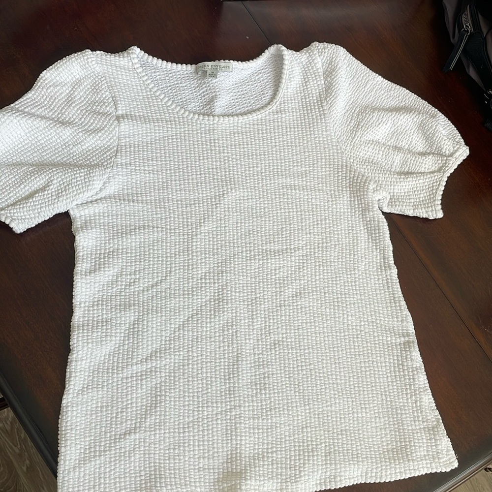 Green Envelope White Ribbed Shirt